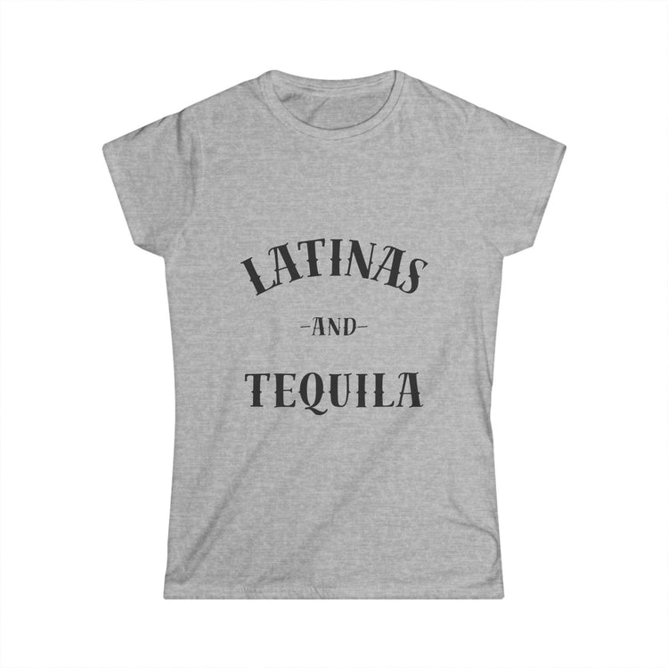 Front of light gray Latinas and tequila shirt