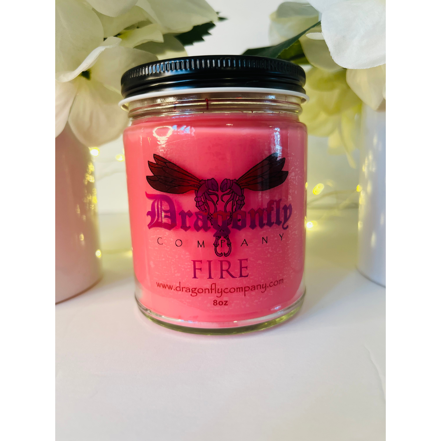 Fire Candle fragrance patchouli spicy soy candle dragonfly