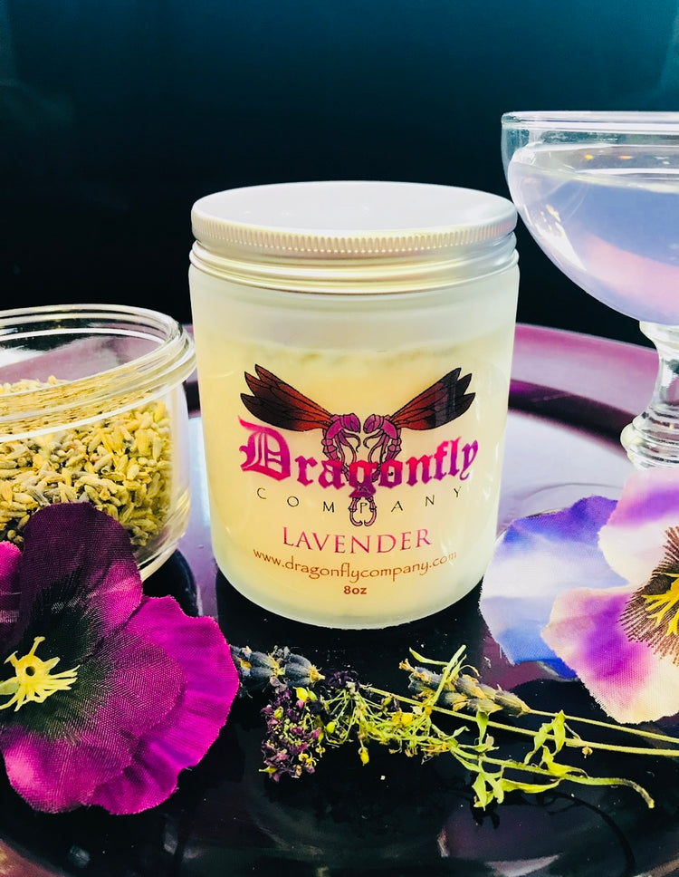 Hand poured small batch soy candle by Dragonfly Company 