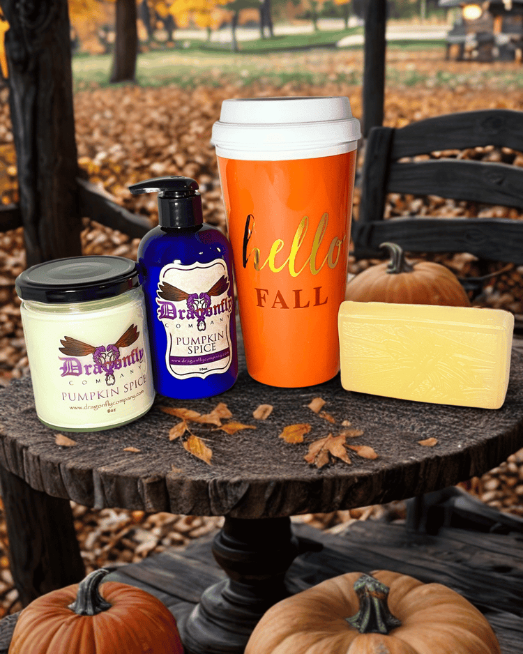 Hello Fall Bundle – Pumpkin Spice Soap, Lotion, Candle & Tumbler Gift Set (Limited Edition