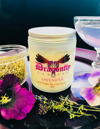 Hand poured small batch soy candle by Dragonfly Company
