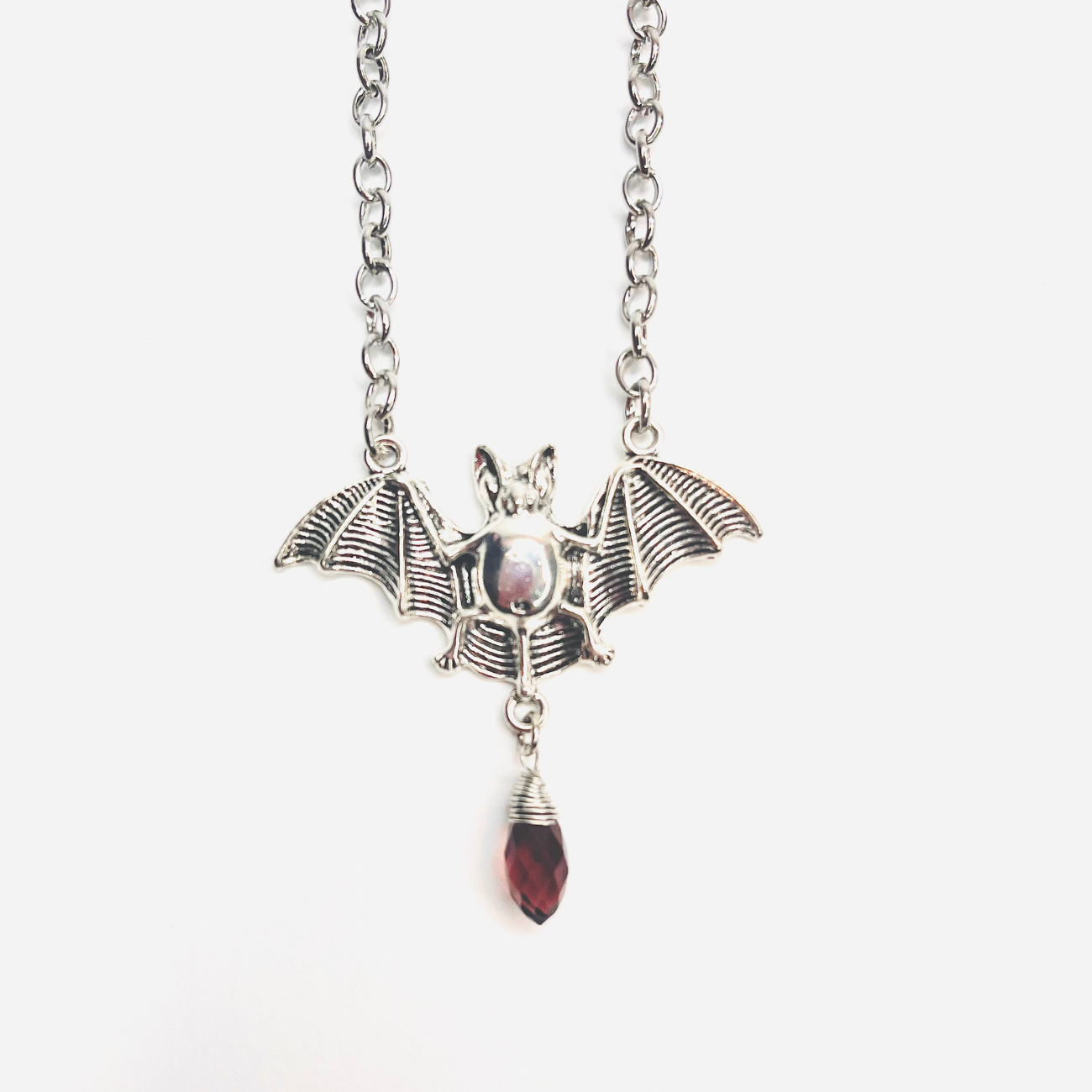 Bat Necklace Purple Gem 