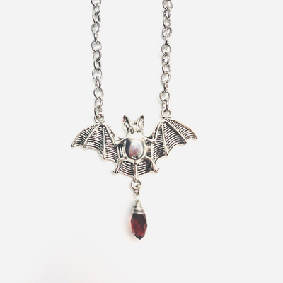 Bat Necklace Purple Gem
