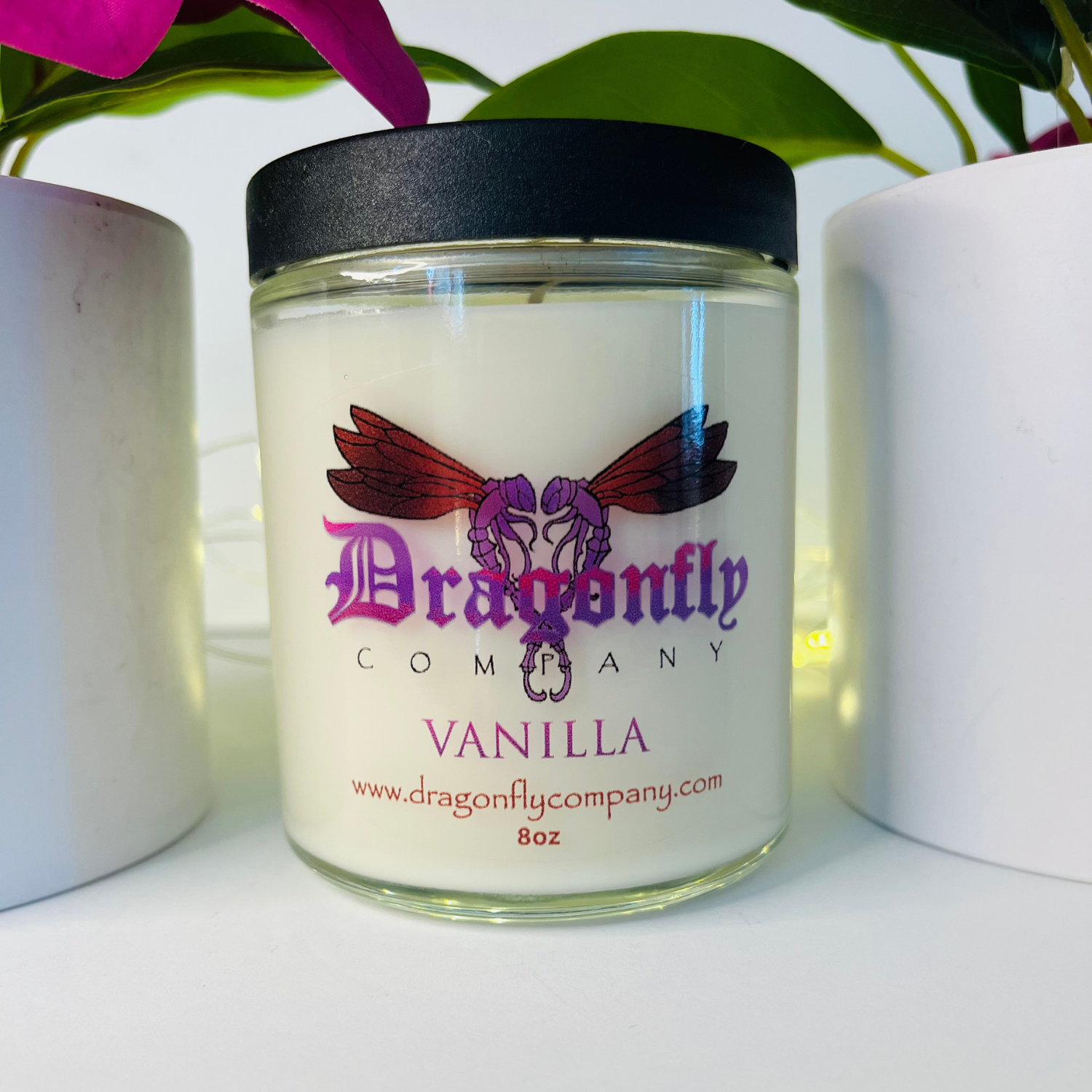 Soy hand made, hand poured vanilla candle by Dragonfly company